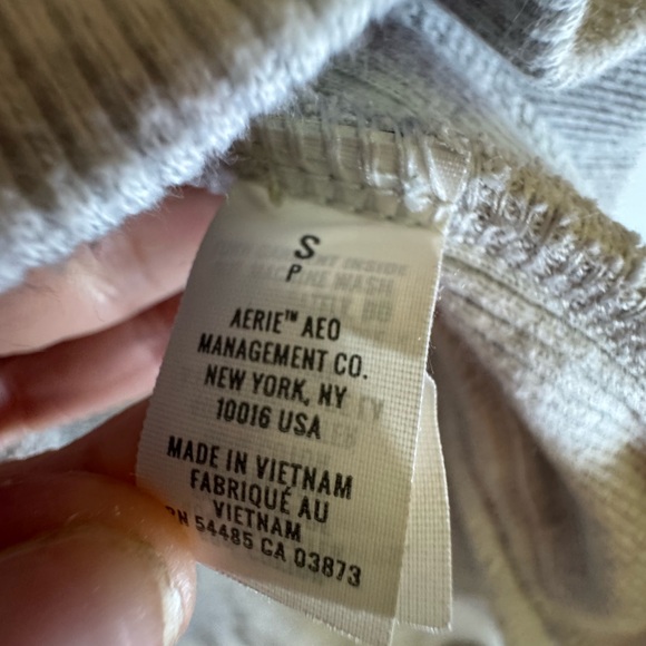 Aerie Sweatshirt Womens Small Gray Camo Oversized Slouchy Side Slits Crewneck - Picture 6 of 9